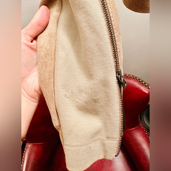 BCBGMAXAZRIA Nicholas Faux Suede Cropped Embroidered Moto Jacket, Size XS - Picture 9 of 14